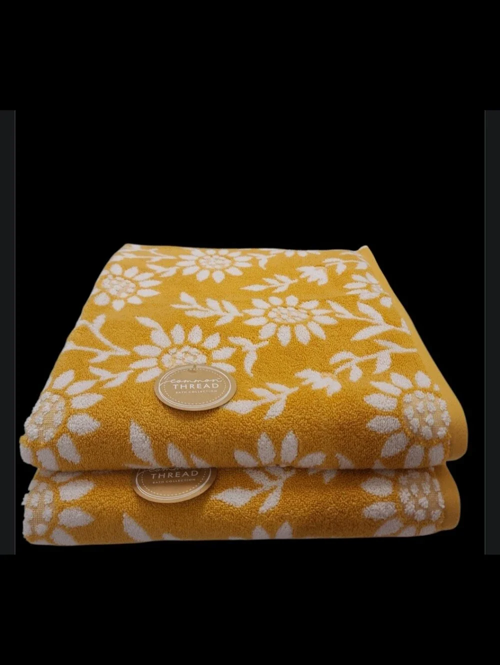 6pc Fall SUNFLOWER BATH HAND TIP TOWEL SET Zero Twist Cotton Common Thread NEW